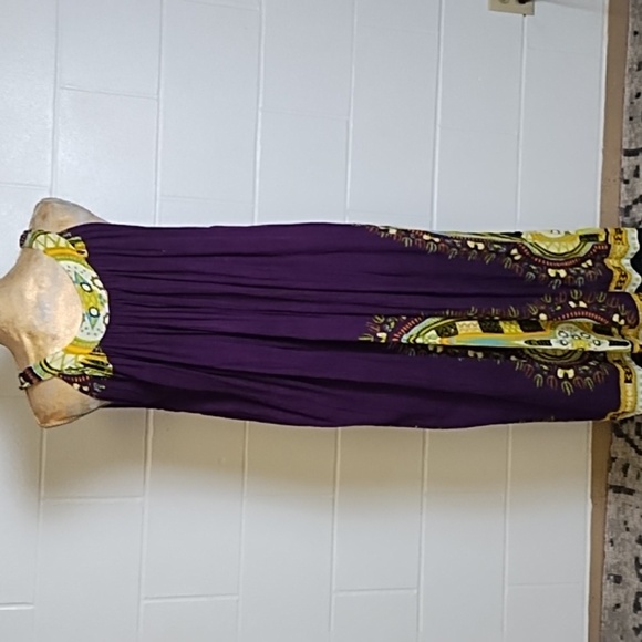 Advance Apparel Free Size Rayon Gauze Art to Wear Boho Tank Dress Pockets - Picture 2 of 14